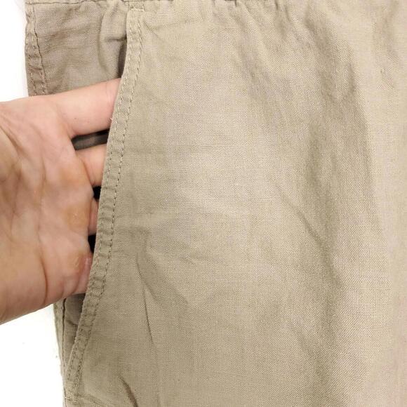 HM Pants Womens Large Relaxed Fit Ankle Tan Pull On Drawstring Waist Coastal - Picture 6 of 11